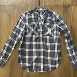 Womens Gray Plaid Harley Davidson Flannel